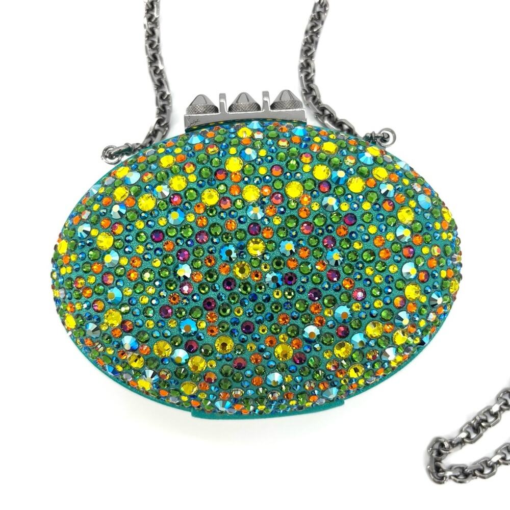 Christian Louboutin Mina Burma Strass Crystals Spotlight Clutch Minaudiere Bag - Picture 3 of 6